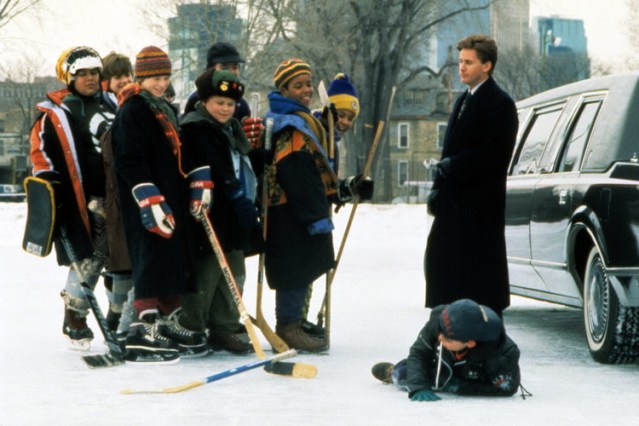 MIGHTY DUCKS, Emilio Estevez (right), 1992